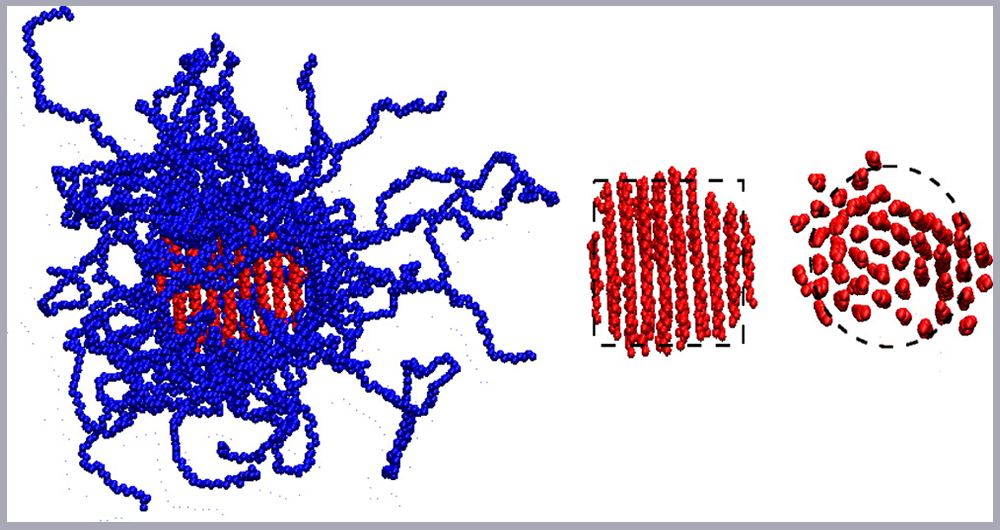 Figure: Snapshot of the critical nucleus from an MD simulation of the crystallization of C150. 